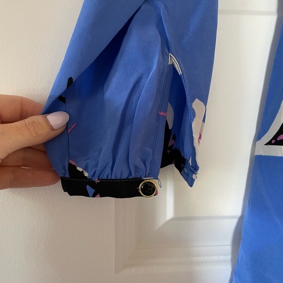 Yumi Kim Floral Silk Dress, blue/black/purple/white, petite XS - Picture 3 of 9